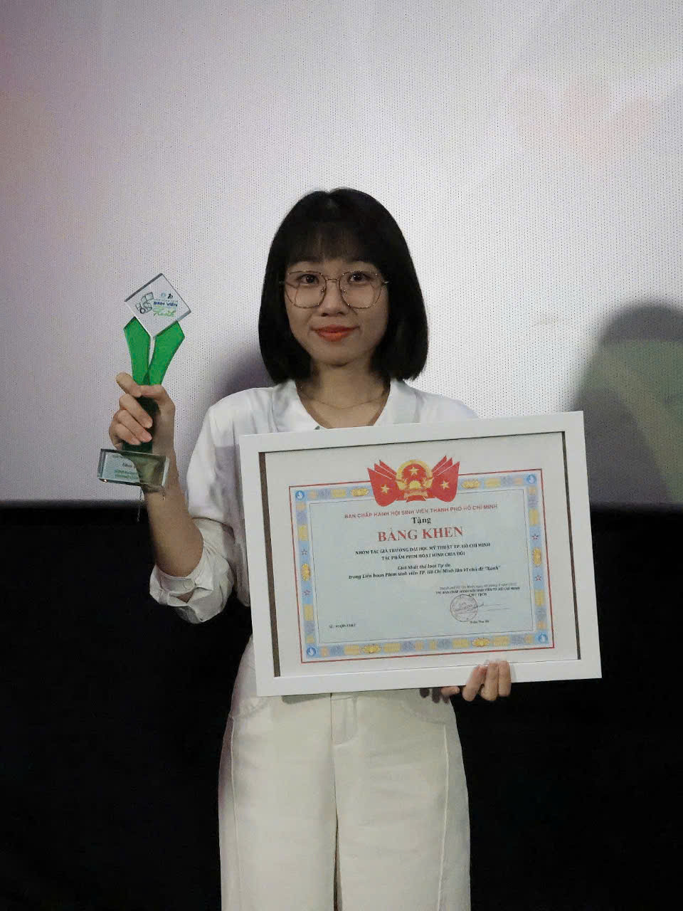 Minh Thư tại Lễ trao giải Liên hoan phim Sinh viên TP. HCM lần 6.