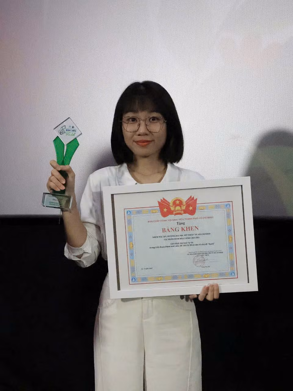 Minh Thư tại Lễ trao giải Liên hoan phim Sinh viên TP. HCM lần 6.