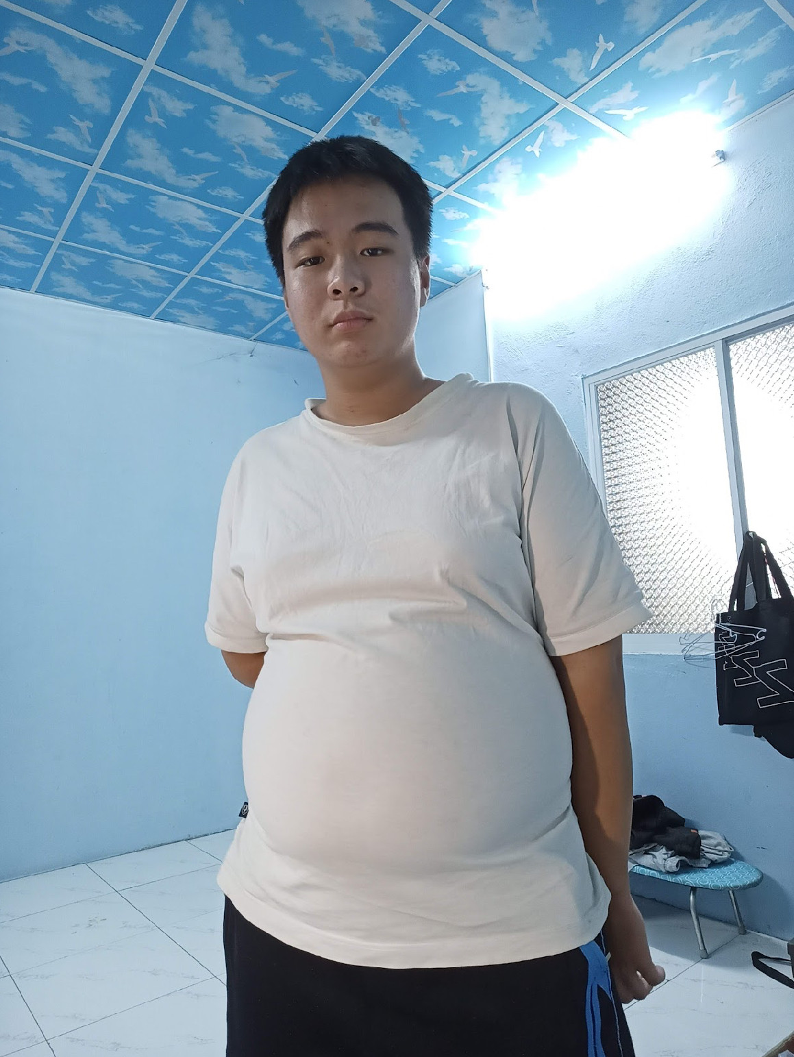 Nguyễn Huỳnh Nghiệp với cân nặng gần 95 kg khi chưa giảm cân. Nguyễn Huỳnh Nghiệp với cân nặng gần 95 kg khi chưa giảm cân.