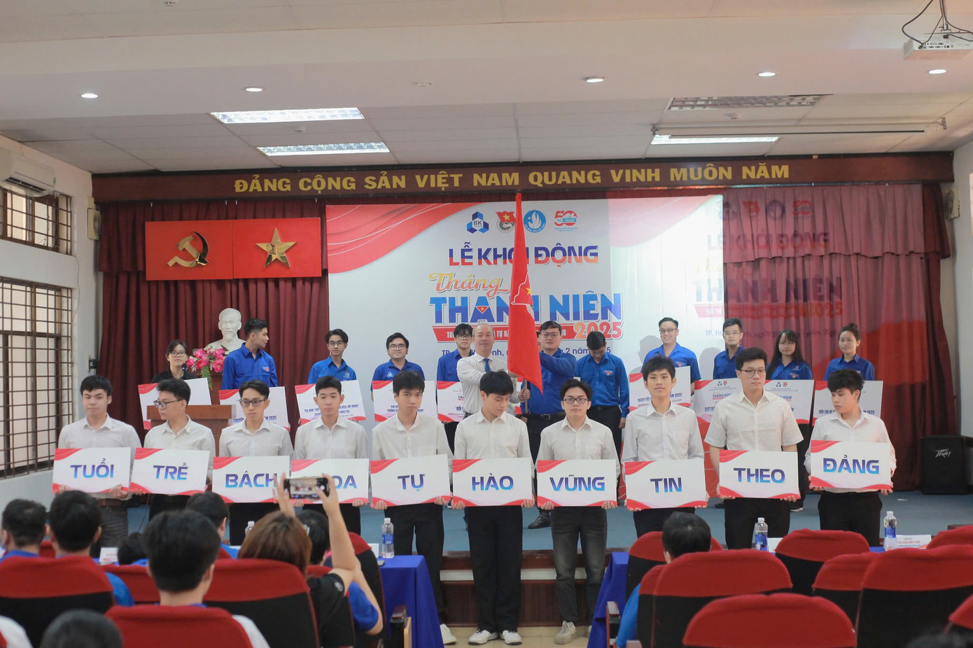 Tháng Thanh niên 2025, với chủ đề “Tuổi trẻ Bách Khoa tự hào, vững tin theo Đảng”. (Ảnh: Tuổi trẻ Bách khoa)