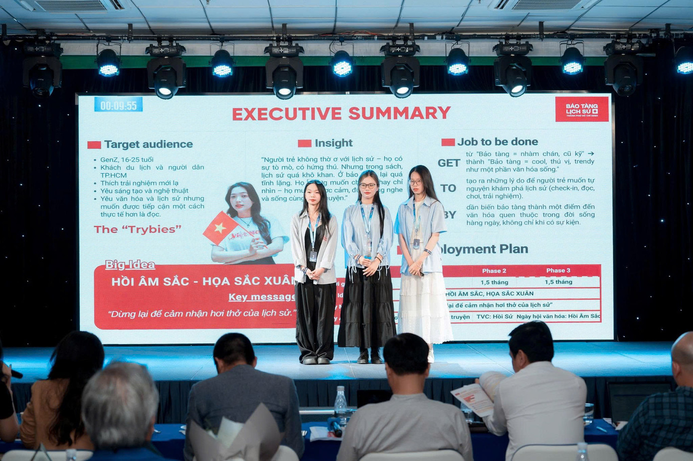 Nhóm trình bày dự án tại cuộc thi. Nhóm trình bày dự án tại cuộc thi.