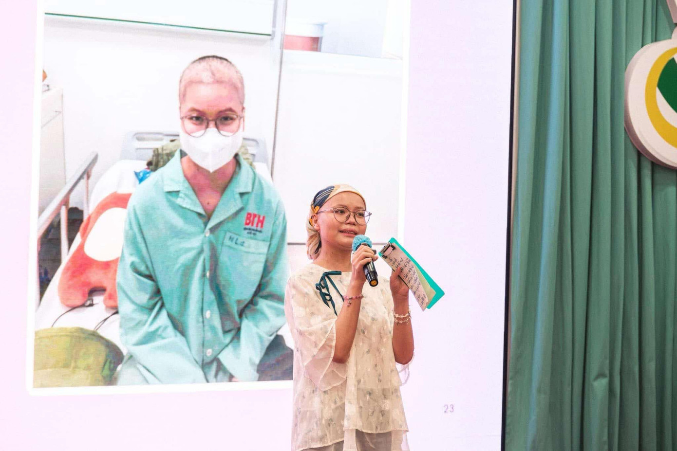 Phương Thảo là diễn giả của talkshow 'Gen Z và ung thư'. (Ảnh: Hiểu Nhi)