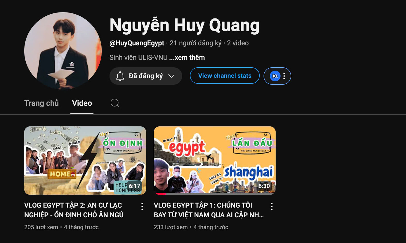 Kênh YouTube cá nhân của Huy Quang. Kênh YouTube cá nhân của Huy Quang.