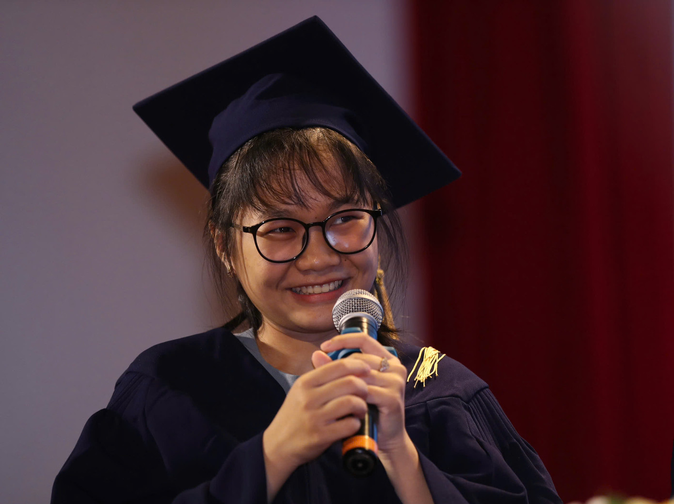 Anh Thy chia sẻ tại chương trình. Anh Thy chia sẻ tại chương trình.