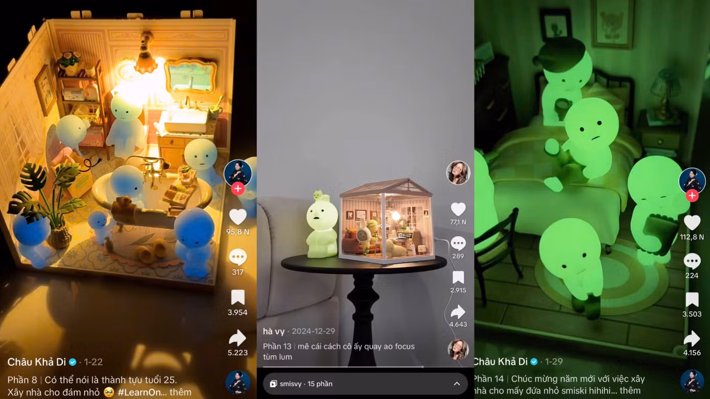 Mô hình Smiski thường tối giản và mang dáng vẻ ngộ nghĩnh.