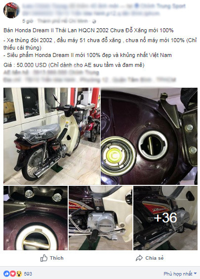 Xôn xao chiếc Dream II Thái Lan được rao bán 1,2 tỷ đồng ảnh 1
