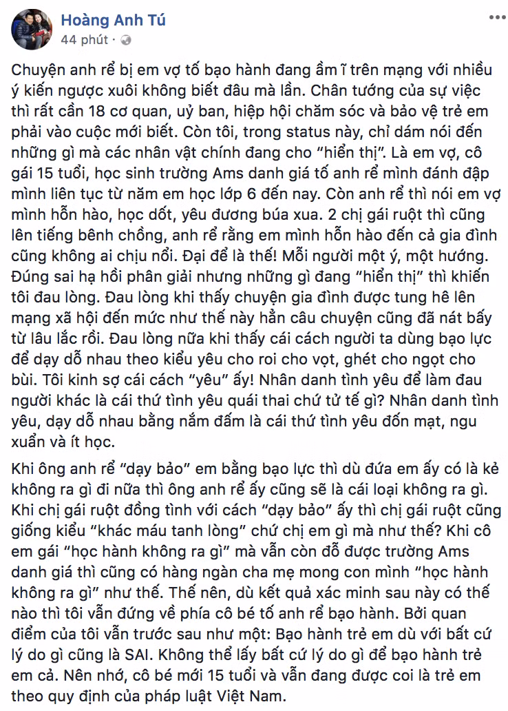 MC Minh Tiệp bị tố bạo hành em vợ: Cơ quan chức năng, thầy giáo nói gì ảnh 3