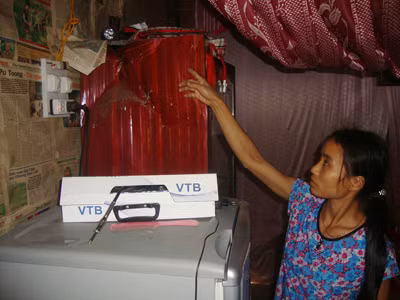 Dấu vết phá nhà anh Hoan do nhóm của Quảng thực hiện