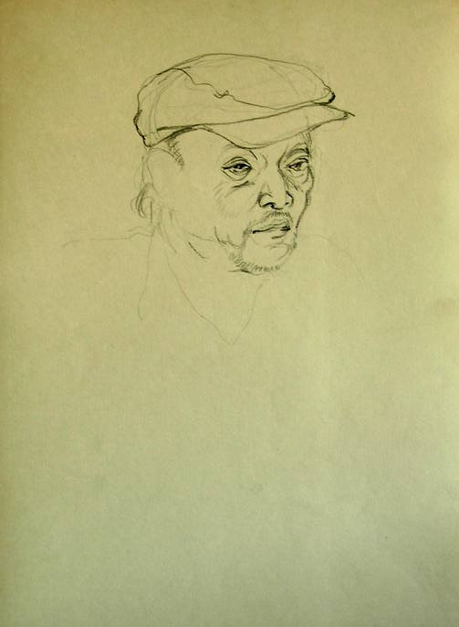 Chân dung Nguyễn Sáng. Tranh: Nguyễn Đình Đăng.