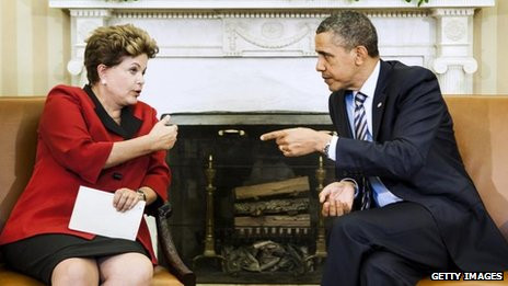Tổng thống Brazil Dilma Rousseff và tổng thống Mỹ Obama