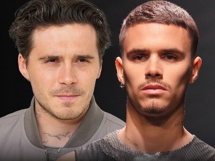 Brooklyn và Romeo bị đồn không nói chuyện với nhau vì Kim Turnbull. Ảnh: TMZ.