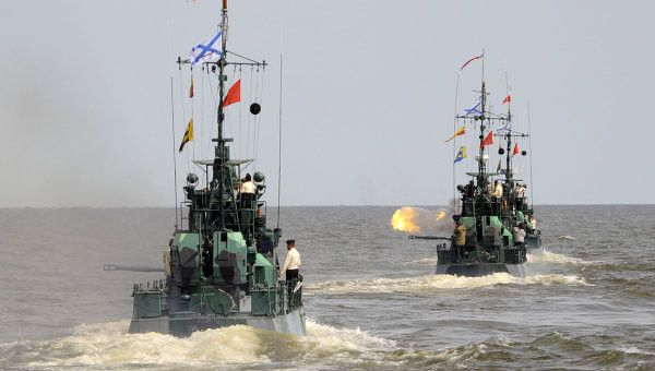 Một nhóm tàu của Hạm đội Caspian Flotilla 