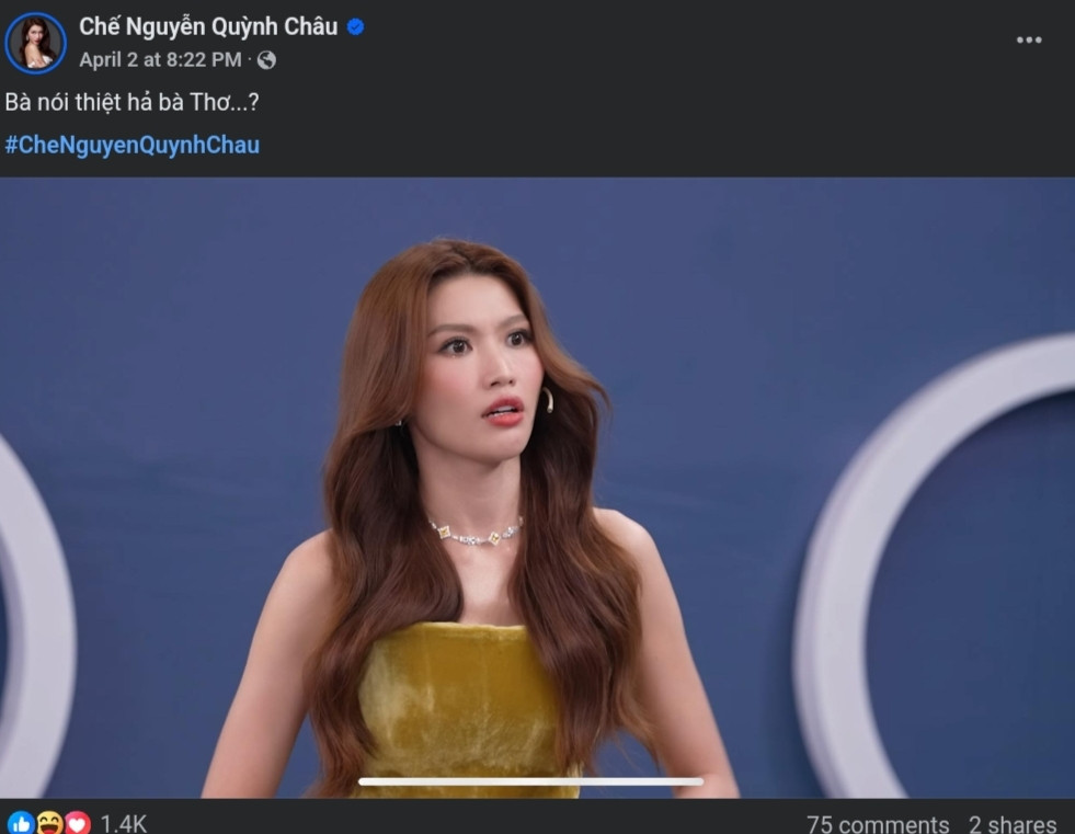 Ánh mắt này, biểu cảm này của Chế Nguyễn Quỳnh Châu chính là thông điệp mà "Bà nói thiệt hả bà Thơ" muốn diễn đạt!