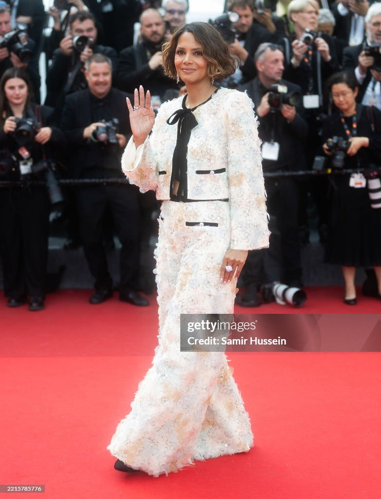 Nữ diễn viên Halle Berry, thành viên ban giám khảo LHP Cannes 2025, sánh đôi với chồng, ca sĩ Van Hunt. Ảnh: Getty Images.