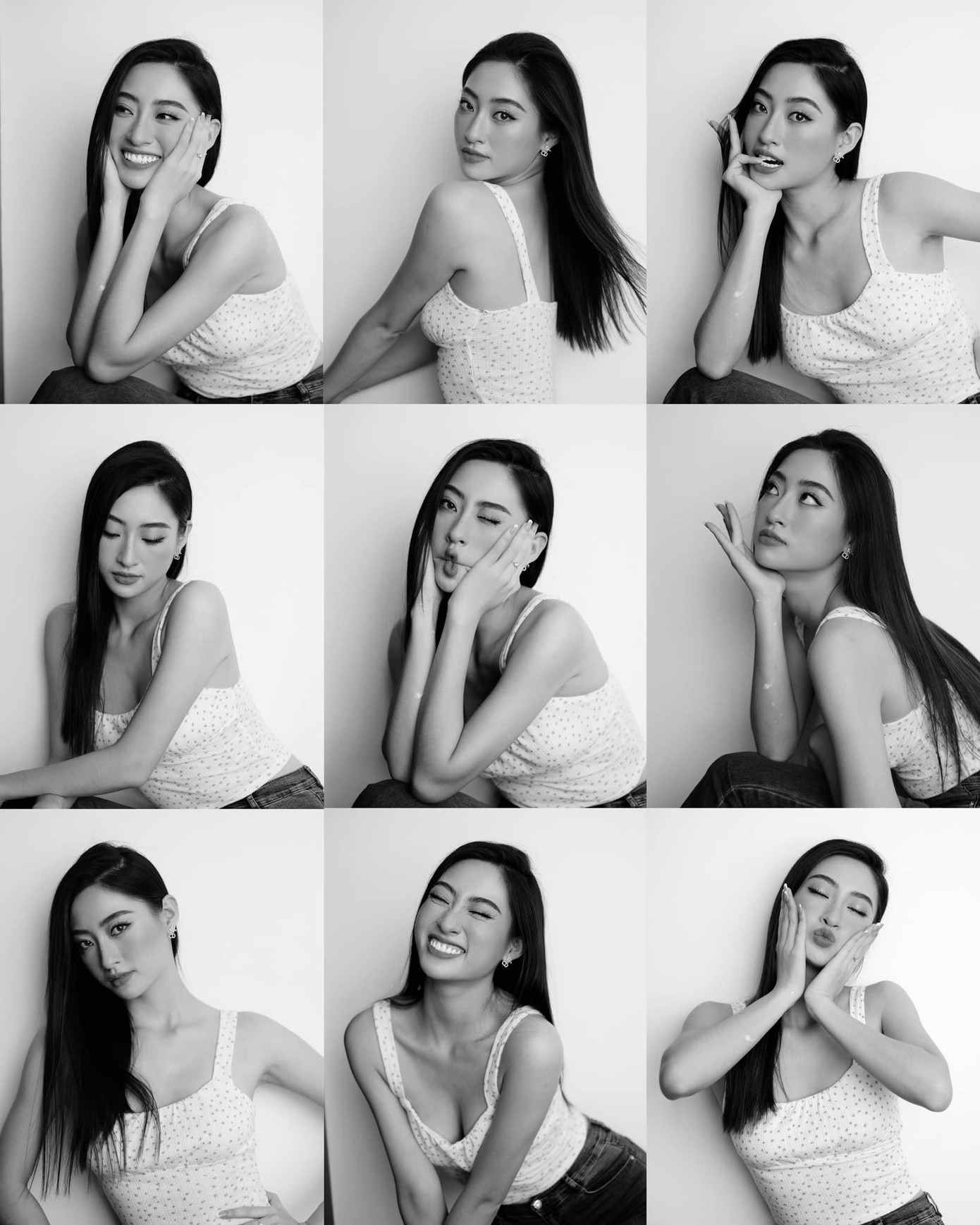 Hoa hậu Lương Thuỳ Linh xinh đẹp và quyến rũ với nhiều biểu cảm đa dạng trước ống kính. Hoa hậu Lương Thuỳ Linh xinh đẹp và quyến rũ với nhiều biểu cảm đa dạng trước ống kính.