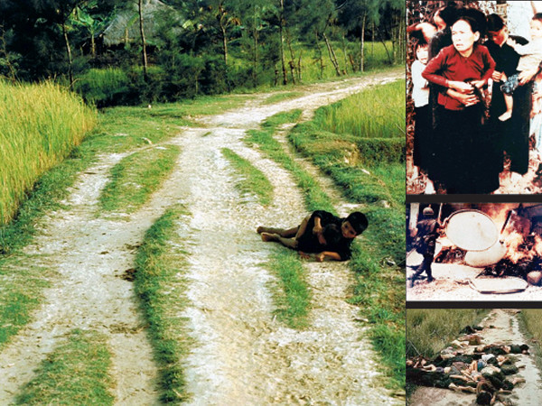 Bức ảnh “Hai đứa trẻ Mỹ Lai” (ảnh lớn); Loạt ảnh về cuộc thảm sát Mỹ Lai của Ronald Haeberle 43 năm trước