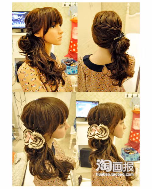 Buộc gập phần tóc còn lại sang một bên mang tai, thêm phụ kiện vào... ...và đây chính là kết quả! Thật đẹp phải không nào!