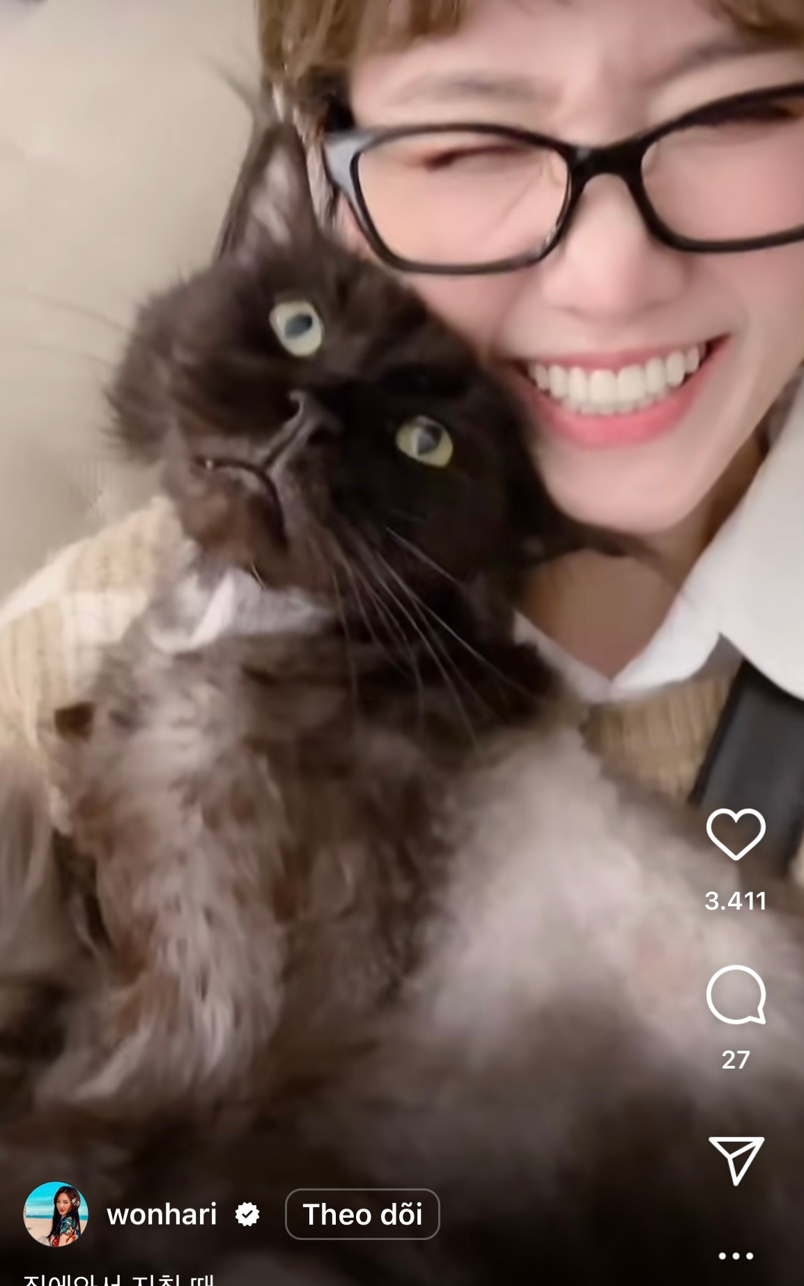 Mới đây Hari Won đã đăng tải một đoạn clip chơi đùa với chú mèo Xì cùng dòng status: "Đi ra ngoài về đã mệt ròi! Mà về thì con Xì lại làm mệt nữa!! Nhưng vẫn hạnh phúc" gây chú ý cộng đồng mạng, bởi vì sau đó một trong những phân đoạn căng thẳng nhất trong phim Tết Nhà bà Nữ cũng được hé lộ và Trấn Thành trông thật đối lập với vợ của mình. Mới đây Hari Won đã đăng tải một đoạn clip chơi đùa với chú mèo Xì cùng dòng status: "Đi ra ngoài về đã mệt ròi! Mà về thì con Xì lại làm mệt nữa!! Nhưng vẫn hạnh phúc" gây chú ý cộng đồng mạng, bởi vì sau đó một trong những phân đoạn căng thẳng nhất trong phim Tết Nhà bà Nữ cũng được hé lộ và Trấn Thành trông thật đối lập với vợ của mình.