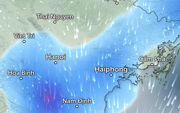 Dự báo mưa ở một số tỉnh thành miền Bắc vào sáng 27/10. Ảnh: Zoom Earth, OpenStreetMap, GFS. Dự báo mưa ở một số tỉnh thành miền Bắc vào sáng 27/10. Ảnh: Zoom Earth, OpenStreetMap, GFS.