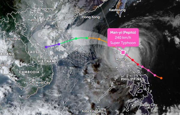 Đã đổ bộ mà Man-yi vẫn giữ sức mạnh của một siêu bão vào chiều 17/11. Ảnh: Zoom Earth, JMA, JTWC. Đã đổ bộ mà Man-yi vẫn giữ sức mạnh của một siêu bão vào chiều 17/11. Ảnh: Zoom Earth, JMA, JTWC.