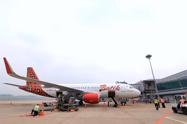 Một máy bay của Batik Air. Ảnh: CHANGI AIRPORT GROUP.