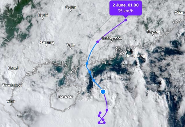 Bão số 1 (Maliksi) đã tan vào 2/6. Ảnh: Zoom Earth, JMA.