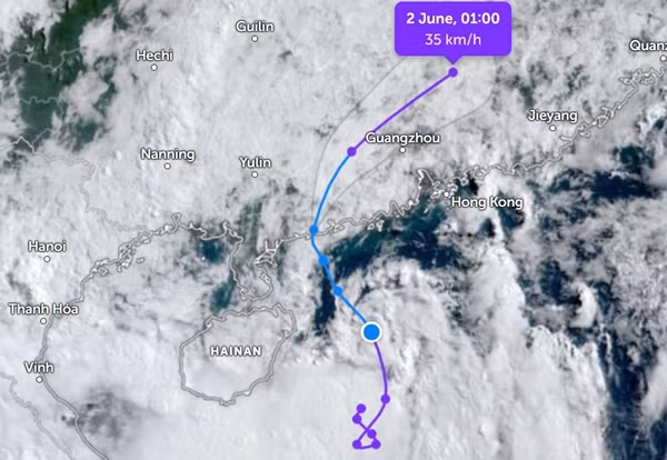 Bão số 1 (Maliksi) đã tan vào 2/6. Ảnh: Zoom Earth, JMA.