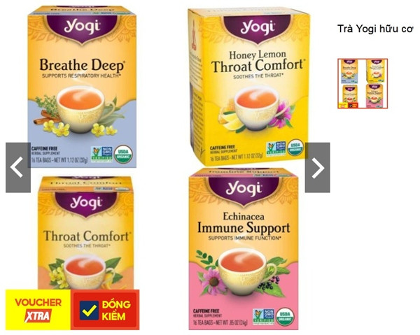 Các loại trà túi lọc hữu cơ của thương hiệu này đã được bán ở nước ta khá nhiều năm. (Ảnh chụp màn hình).