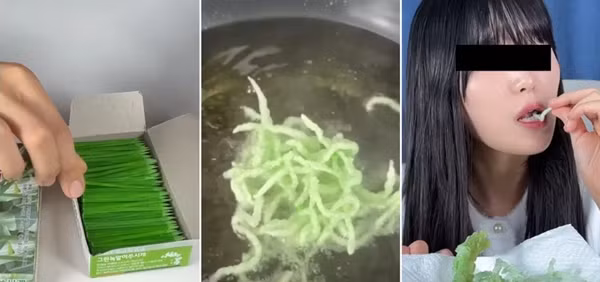 Những video chiên tăm và ăn đang được chia sẻ rộng rãi trên nhiều mạng xã hội, khiến cơ quan y tế phải cảnh báo. Ảnh: YouTube.