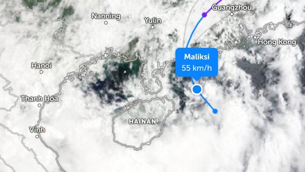 Năm nay, nước ta ghi nhận bão số 1 (Maliksi) hình thành ở Biển Đông nhưng trên bản đồ quốc tế, Maliksi chỉ được gọi là áp thấp nhiệt đới. Nó cũng không đổ bộ nước ta. Ảnh: Zoom Earth, NASA.