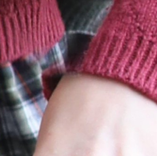 Tay áo bên trái của Công chúa Charlotte. Ảnh: Kensington Royal.