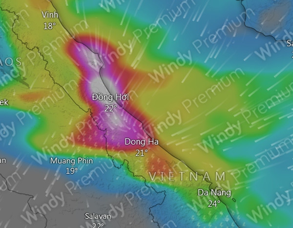 Dự báo miền Trung nước ta lại có một đợt mưa lớn diện rộng và kéo dài, bắt đầu từ khoảng 3 - 4/11, tức là sau khi đợt mưa do bão Trami mới dừng được khoảng 2 - 3 ngày. Ảnh: Windy. Dự báo miền Trung nước ta lại có một đợt mưa lớn diện rộng và kéo dài, bắt đầu từ khoảng 3 - 4/11, tức là sau khi đợt mưa do bão Trami mới dừng được khoảng 2 - 3 ngày. Ảnh: Windy.