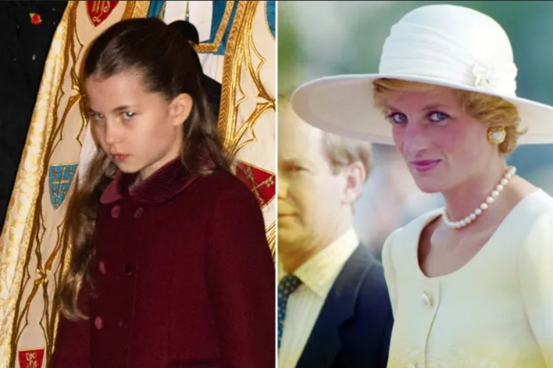 Charlotte cũng có kiểu nhìn hất lên rất đặc biệt mà nhiều trang báo của Anh gọi là "ánh mắt Diana". Ảnh: The Sun. Charlotte cũng có kiểu nhìn hất lên rất đặc biệt mà nhiều trang báo của Anh gọi là "ánh mắt Diana". Ảnh: The Sun.