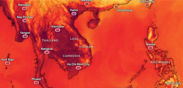Nhiều nơi ở châu Á đã ghi nhận những mức nhiệt độ rất cao vào ngày 30/4. Ảnh: Zoom Earth, OpenStreetMap. Nhiều nơi ở châu Á đã ghi nhận những mức nhiệt độ rất cao vào ngày 30/4. Ảnh: Zoom Earth, OpenStreetMap.