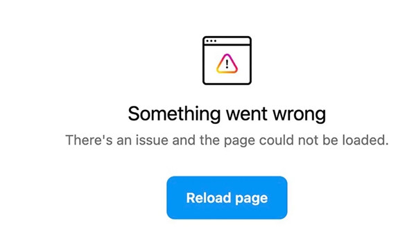 Một thông báo lỗi khi người dùng truy cập Instagram. Ảnh: Instagram. Một thông báo lỗi khi người dùng truy cập Instagram. Ảnh: Instagram.