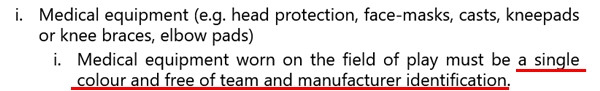 Đoạn trích quy định của UEFA về thiết bị đặc biệt được đeo trên sân trong trận đấu. (Ảnh chụp màn hình UEFA.com). Đoạn trích quy định của UEFA về thiết bị đặc biệt được đeo trên sân trong trận đấu. (Ảnh chụp màn hình UEFA.com).