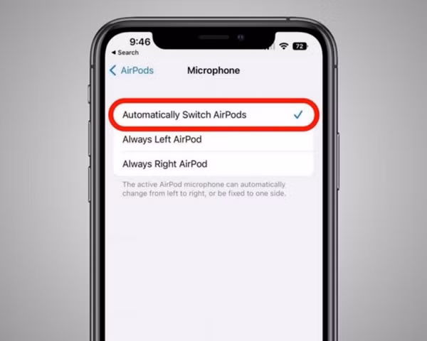 Các tùy chọn liên quan đến AirPods để bạn chuyển đổi. Ảnh: ShopDunk.