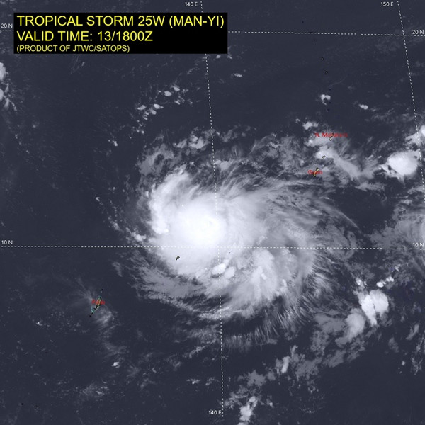 Hình ảnh vệ tinh của bão Man-yi. Ảnh: JTWC. Hình ảnh vệ tinh của bão Man-yi. Ảnh: JTWC.