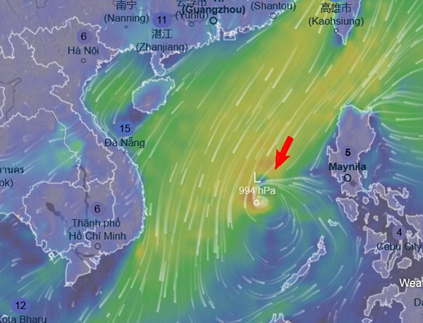 GFS dự báo bão/ ATNĐ sẽ đi vào Biển Đông ngày 23/12. Ảnh: Ventusky, GFS. GFS dự báo bão/ ATNĐ sẽ đi vào Biển Đông ngày 23/12. Ảnh: Ventusky, GFS.