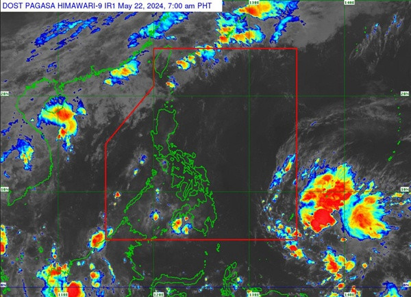 Hình ảnh vệ tinh về áp thấp 93W. Ảnh: PAGASA.