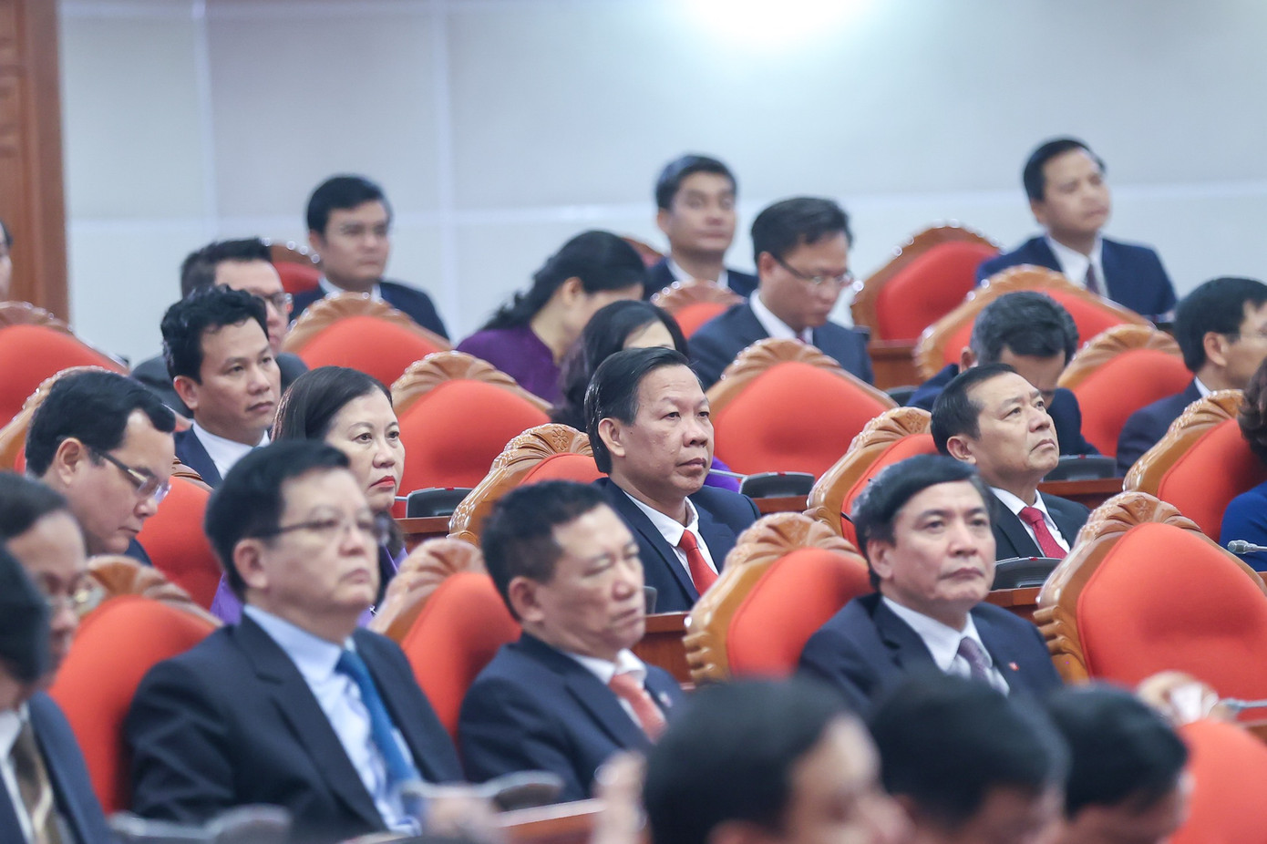 Các đại biểu tham dự Hội nghị Ban Chấp hành Trung ương Đảng giữa nhiệm kỳ khóa XIII. Ảnh Nhật Minh Các đại biểu tham dự Hội nghị Ban Chấp hành Trung ương Đảng giữa nhiệm kỳ khóa XIII. Ảnh Nhật Minh