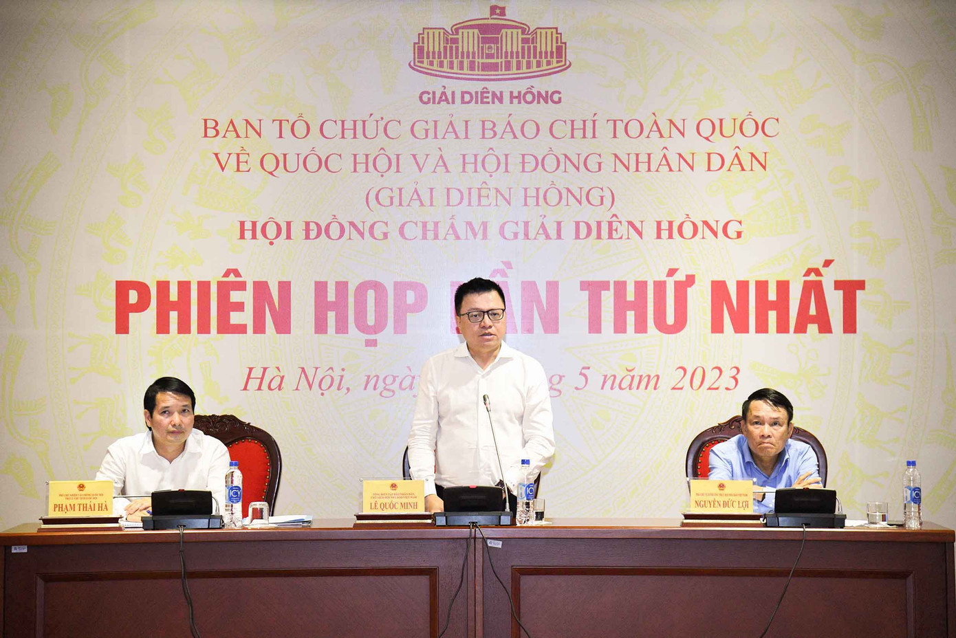 Tổng Biên tập Báo Nhân dân, Chủ tịch Hội Nhà báo Việt Nam, Chủ tịch Hội đồng chấm giải Chung khảo Lê Quốc Minh phát biểu.