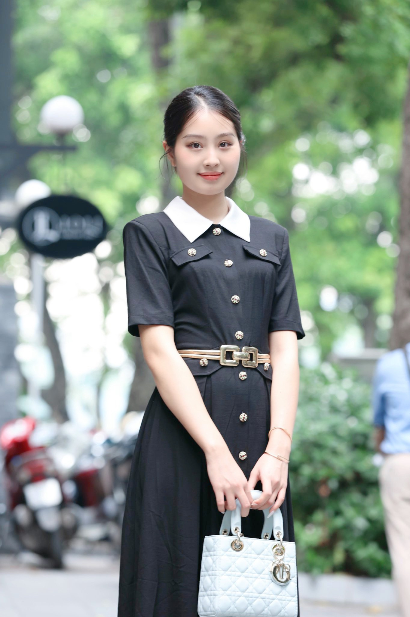 Người đẹp top 10 Hoa hậu Việt Nam 2022 Phạm Giáng My ghi điểm với vẻ ngoài trong sáng.