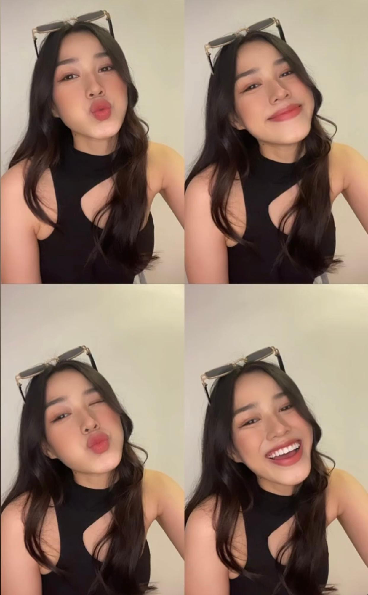 Trong những ngày ở nhà vì dịch bệnh, nàng hậu vẫn giữ được tinh thần và năng lượng vui tươi.