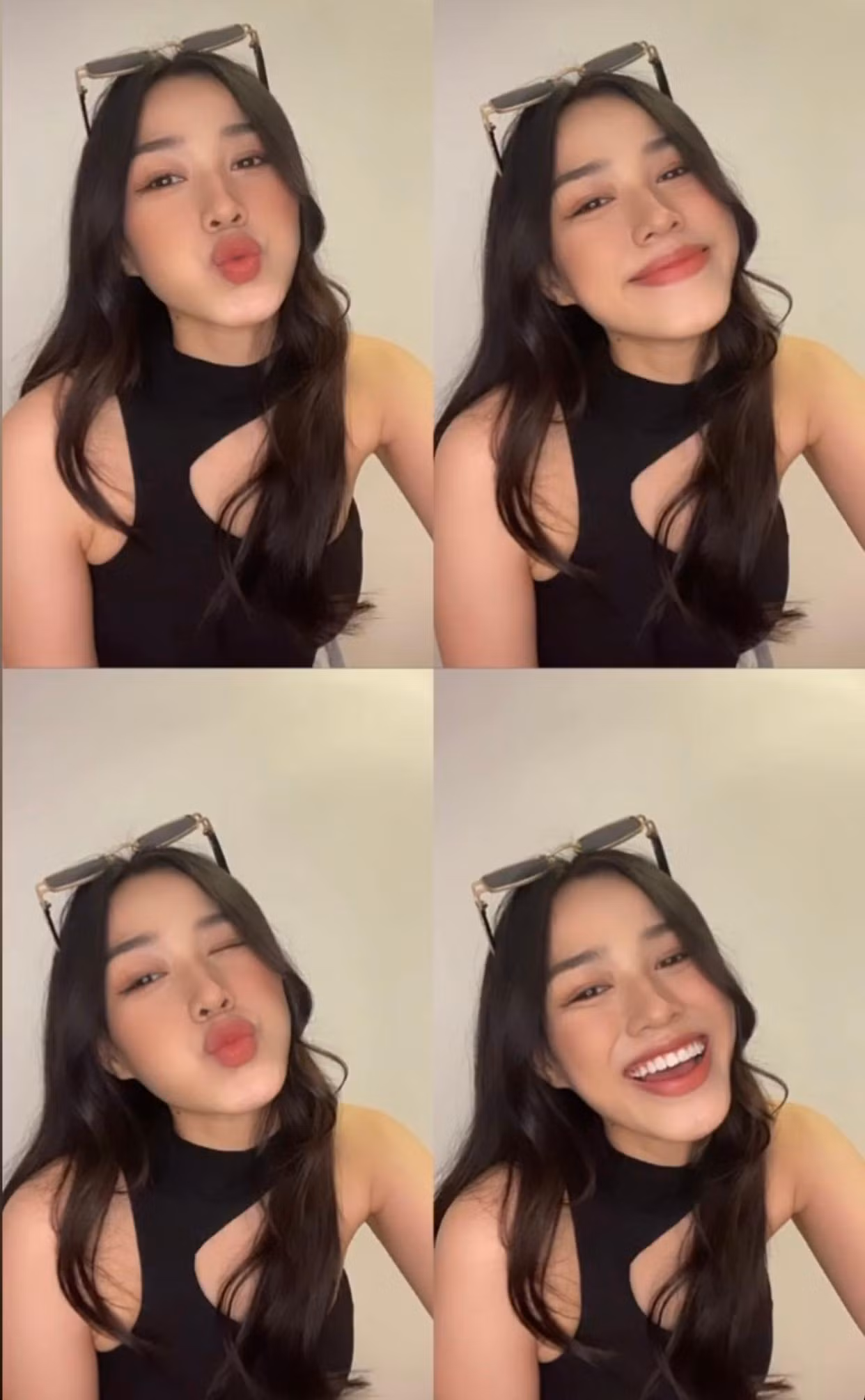 Trong những ngày ở nhà vì dịch bệnh, nàng hậu vẫn giữ được tinh thần và năng lượng vui tươi.