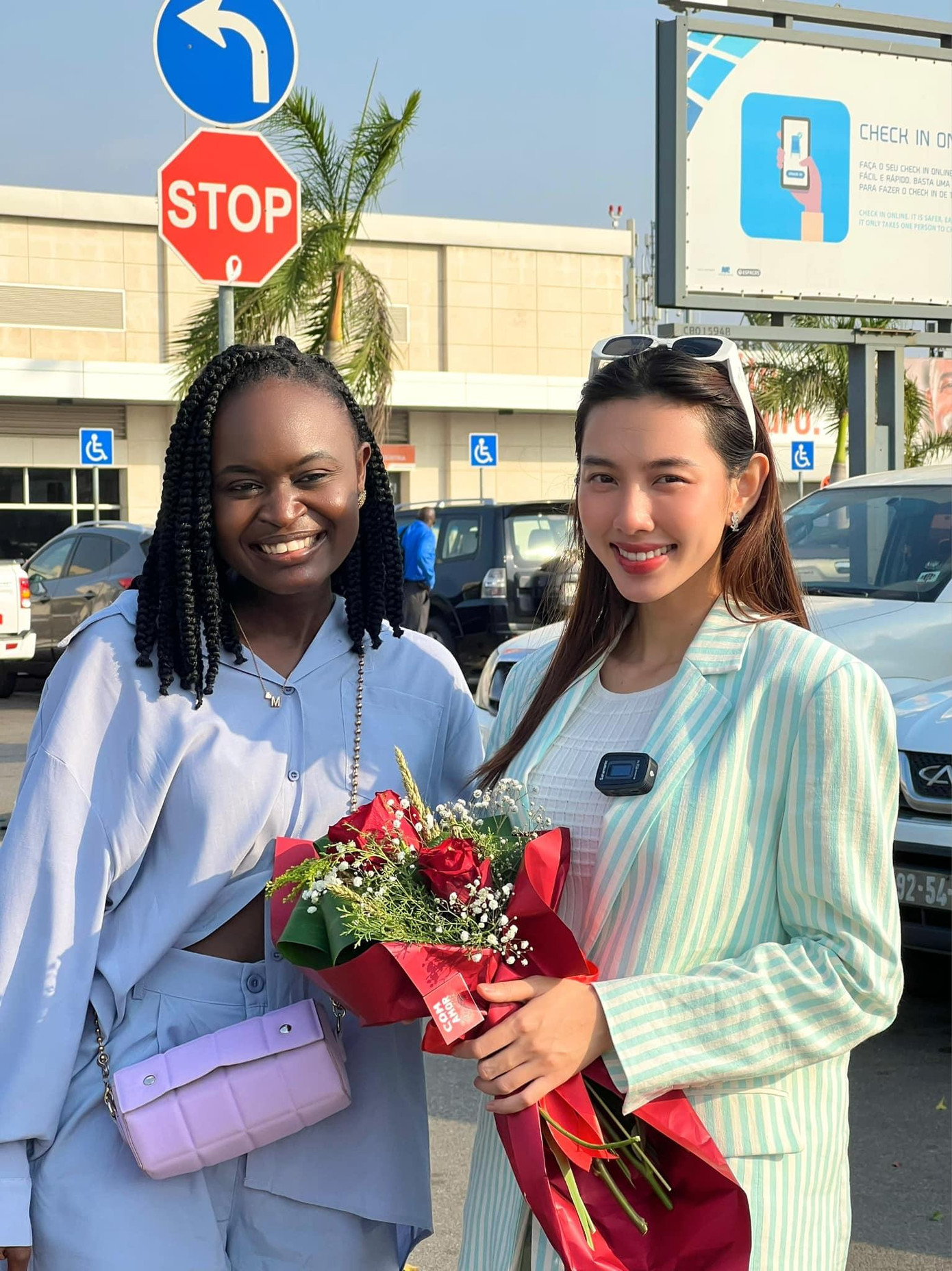 Thuỳ Tiên hội ngộ Márcia De Menezes - Hoa hậu Hoà bình Angola 2021.