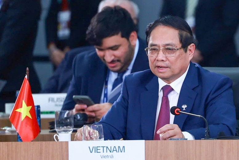 Thủ tướng Chính phủ Phạm Minh Chính nhấn mạnh vai trò và đóng góp của các nước phương Nam trong quản trị toàn cầu; khẳng định Việt Nam là thành viên tích cực, có trách nhiệm của cộng đồng quốc tế, sẵn sàng đóng góp tại các cơ chế đa phương - Ảnh: VGP/Nhật Bắc Thủ tướng Chính phủ Phạm Minh Chính nhấn mạnh vai trò và đóng góp của các nước phương Nam trong quản trị toàn cầu; khẳng định Việt Nam là thành viên tích cực, có trách nhiệm của cộng đồng quốc tế, sẵn sàng đóng góp tại các cơ chế đa phương - Ảnh: VGP/Nhật Bắc