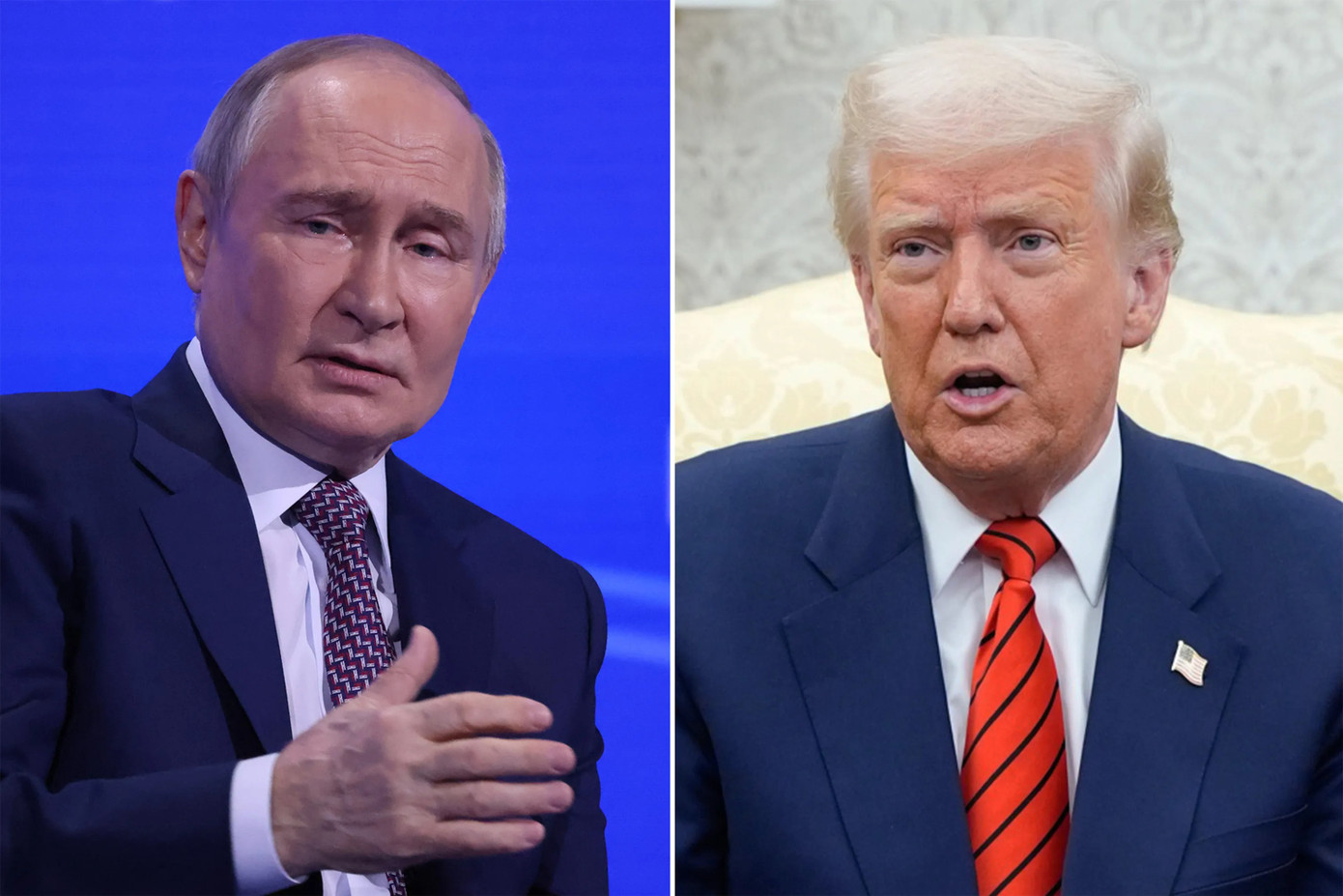 Tổng thống Nga Vladimir Putin và Tổng thống Mỹ Donald Trump. (Ảnh: Bloomberg)
