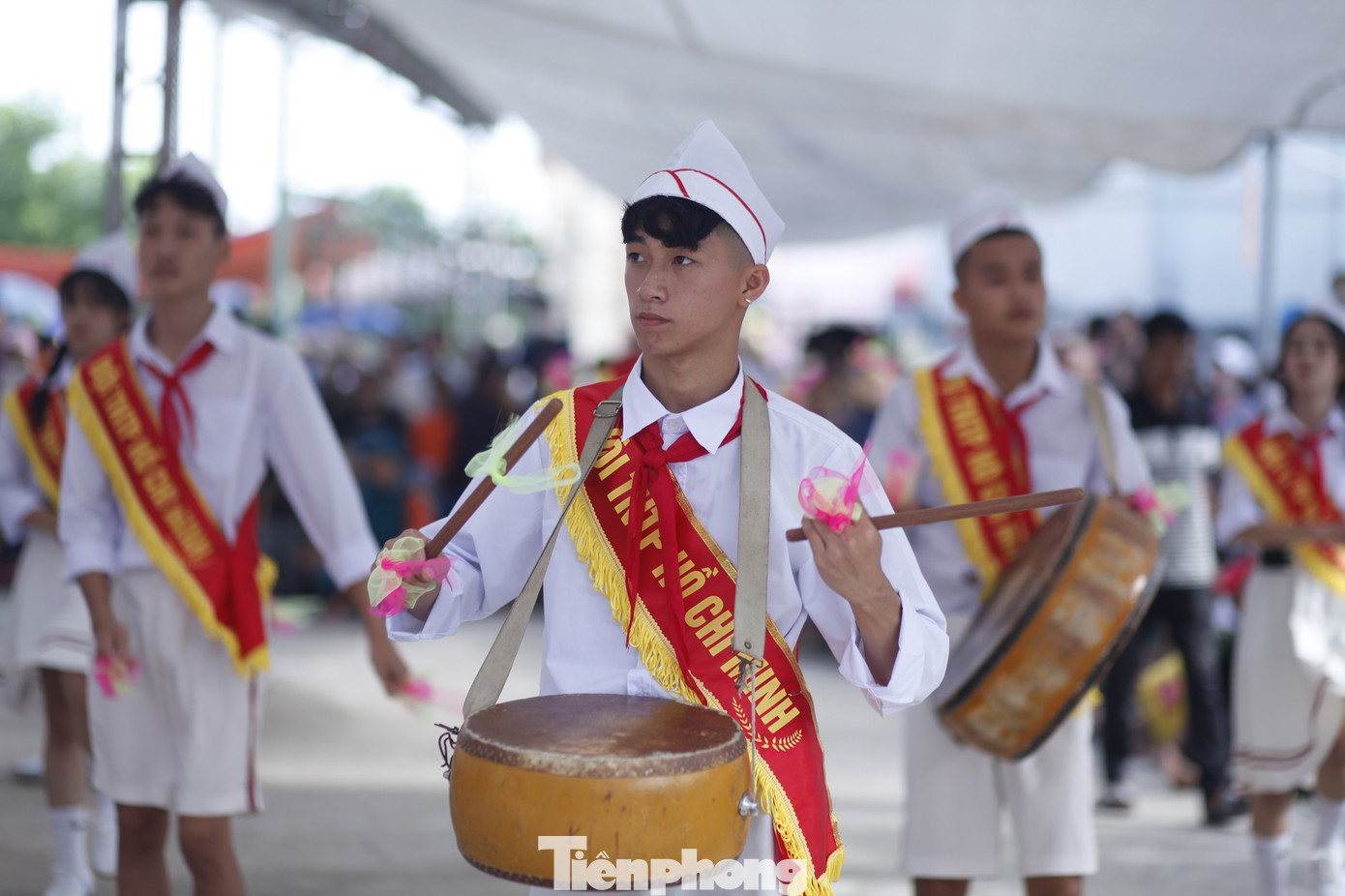 Đội trống biểu diễn ở phần thi nghi thức của hội trại. Đội trống biểu diễn ở phần thi nghi thức của hội trại.