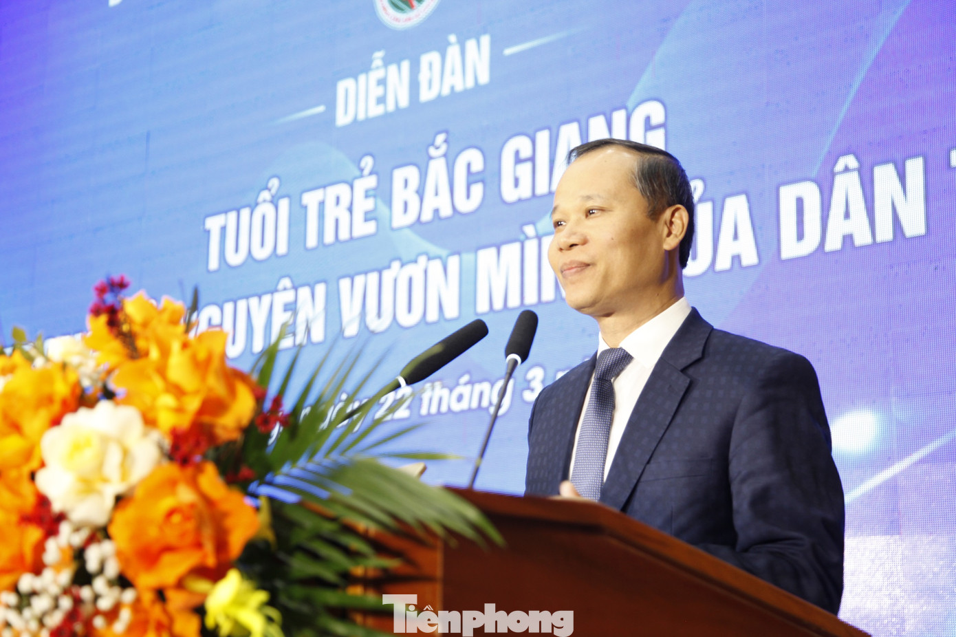 Phó Chủ tịch Thường trực UBND tỉnh Bắc Giang Mai Sơn phát biểu tại chương trình. Ảnh: Nguyễn Thắng